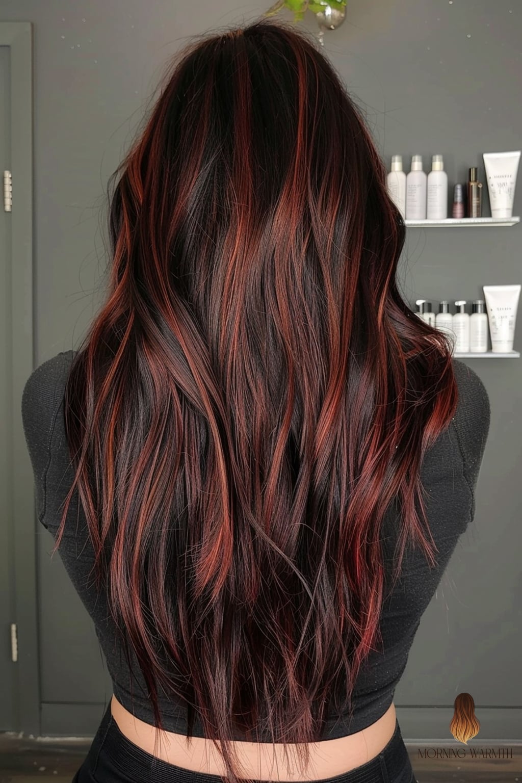 23 Hair Color Ideas For Brunettes Inspo Ideas Worth Pinning Immediately 2 Impactful Brown Hair with Red Highlights