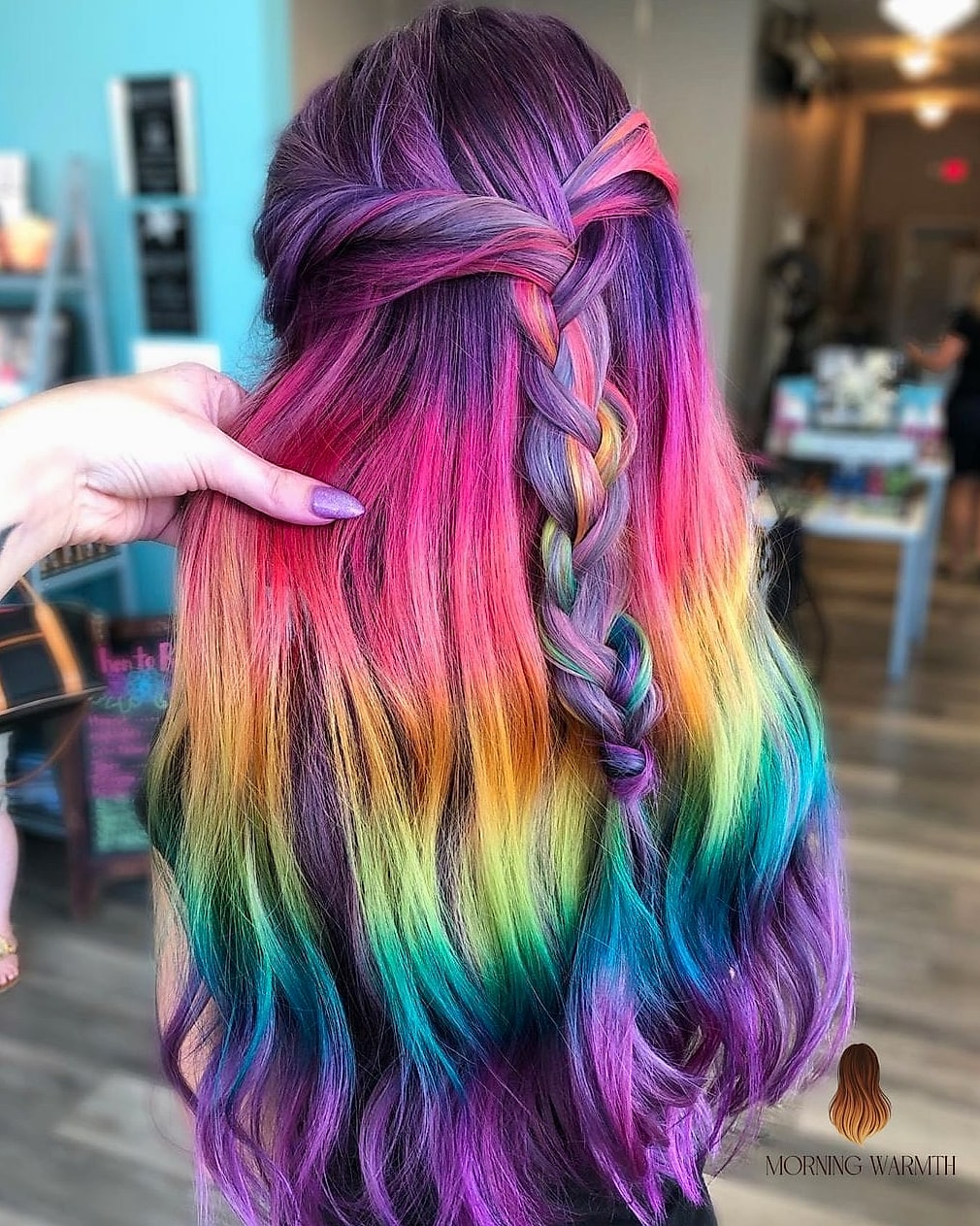 27 My Hair Color Ideas That Every Stylist Needs to See 12 Iridescent Rainbow Hair Color