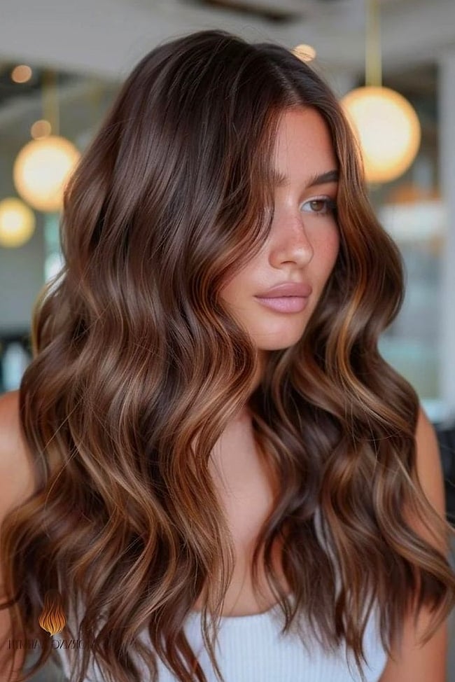 21 Brown Balayage Ideas That Are Trending Right Now 17 Layered Hazelnut Brown Hair