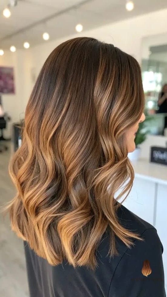 21 Brown Balayage Ideas That Are Trending Right Now 18 Light Chocolate Brown with Voluminous Waves