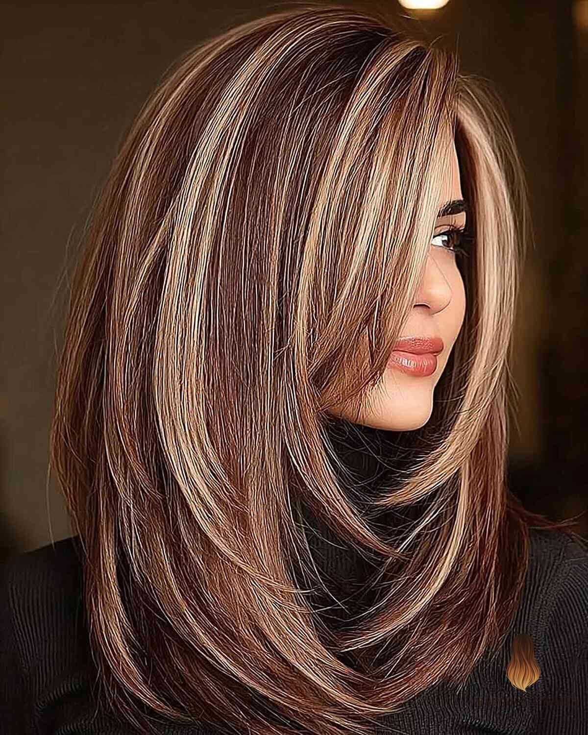 30 Dark Caramel Balayage Ideas You Need to Try Next 12 Long Bronde Balayage with Soft Layers