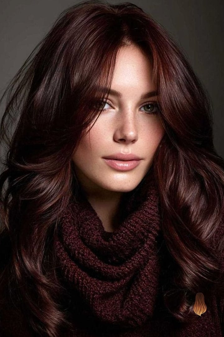 Mahogany Curtain Bangs