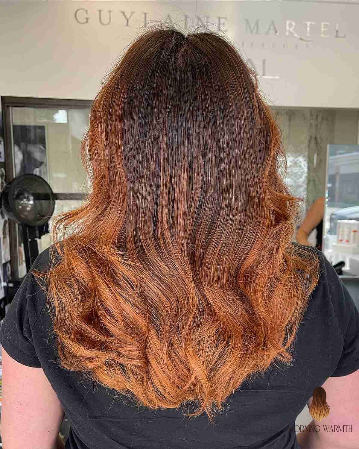 30 Copper Balayage Ideas You Need to Try Next 7 Melted Copper on Mid-Length Brown Hair