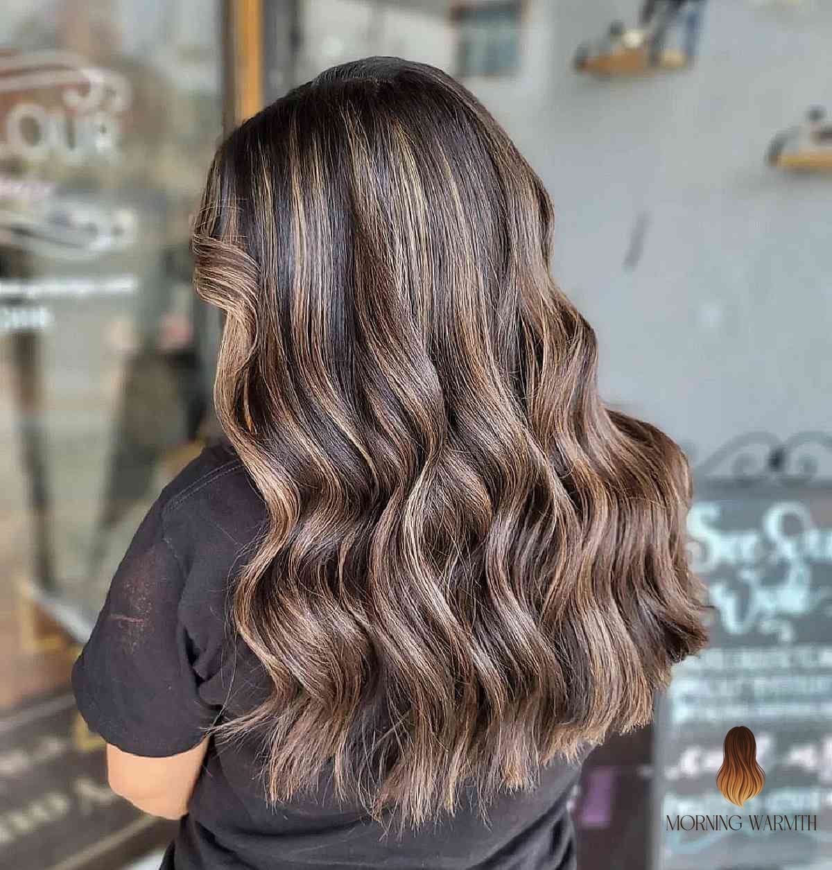 Mushroom Brown Balayage on Dark Brown Hair