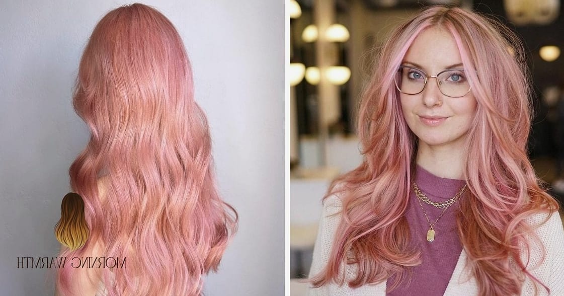 30 Summer Hair Color Ideas You Need to Try Next 16 Pastel Pink with Golden Tones