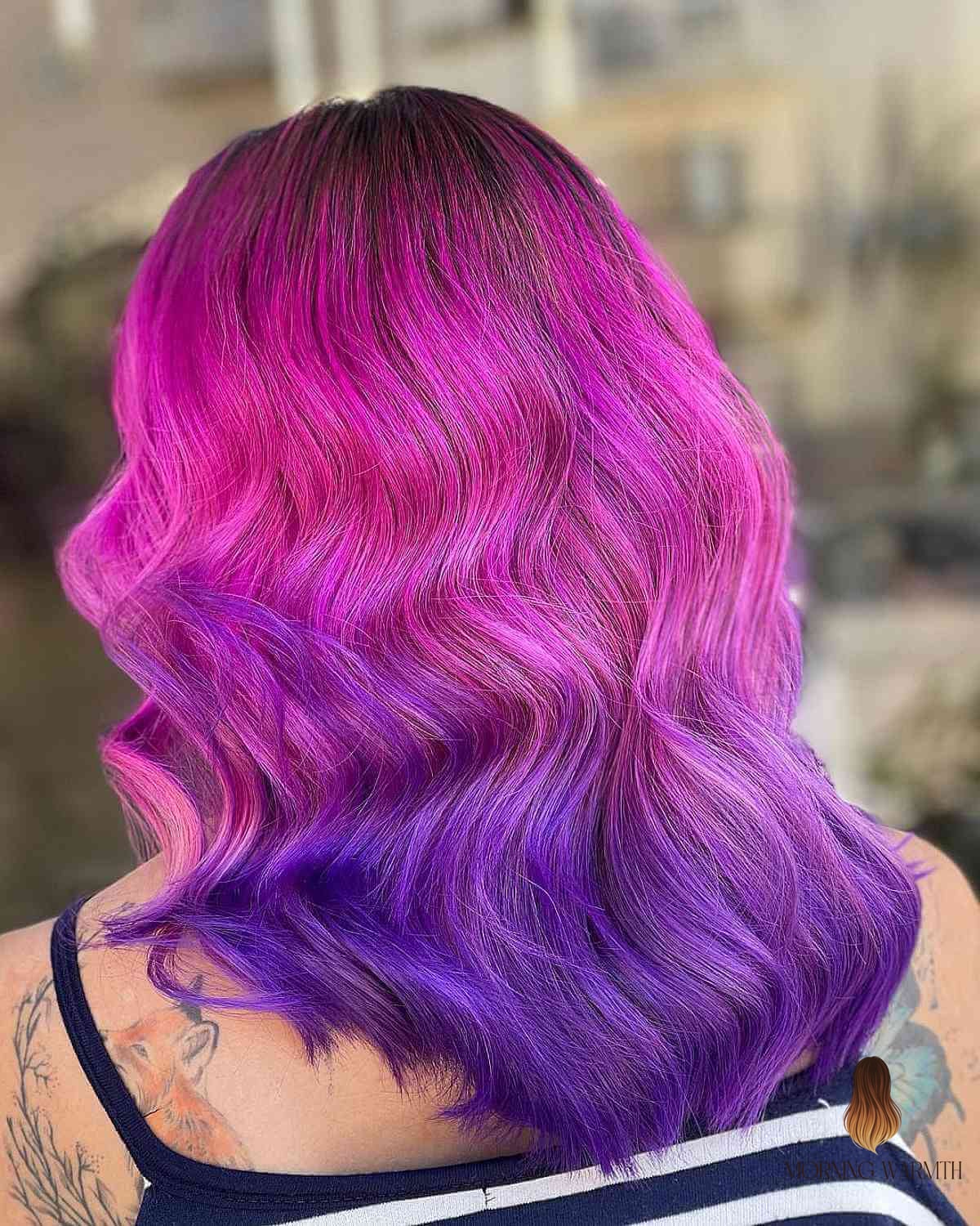 30 Ombre Hair Ideas You Need to Try Next 15 Pink Roots with Purple Ends