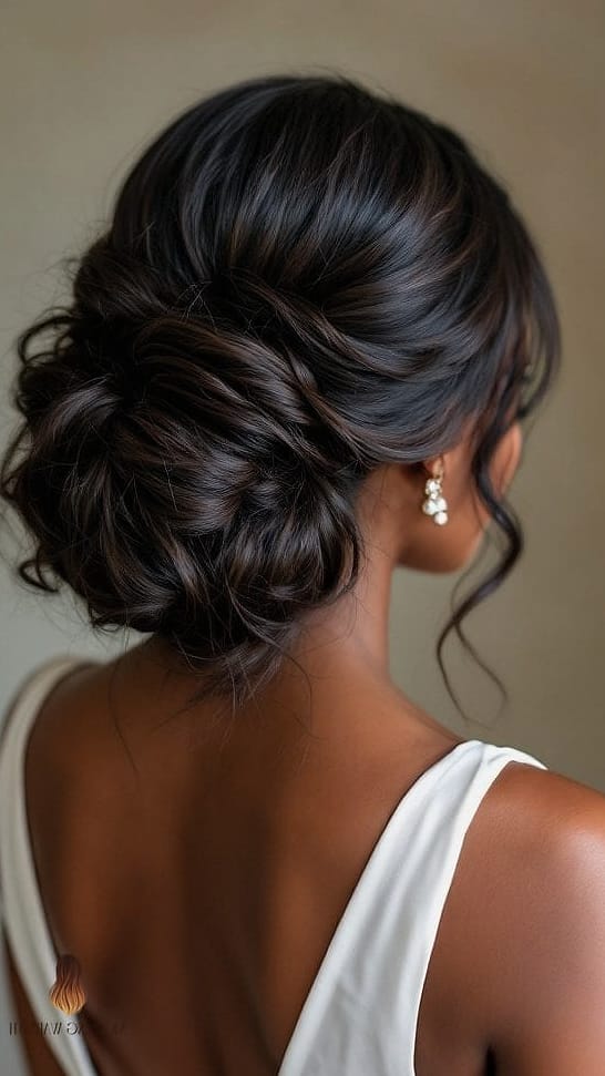 23 Dark Hair Color Ideas Inspo Ideas Worth Pinning Immediately 21 Pinned Back Curls