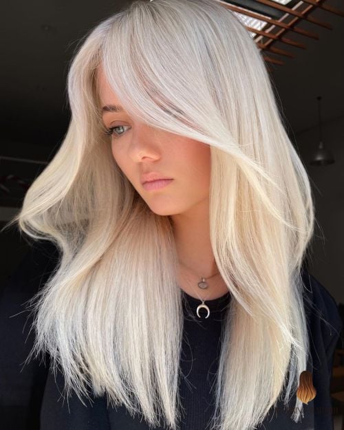 25 Winter Hair Color Ideas That Are Dreamy and So Inspiring 7 Platinum Blonde