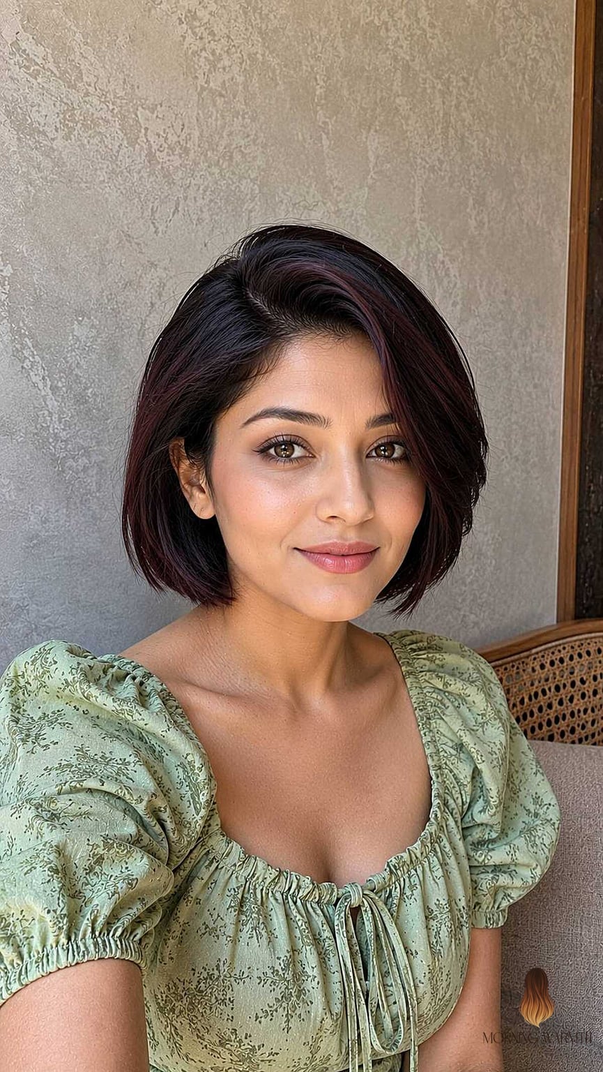 The Plum-Kissed Smooth Bob
