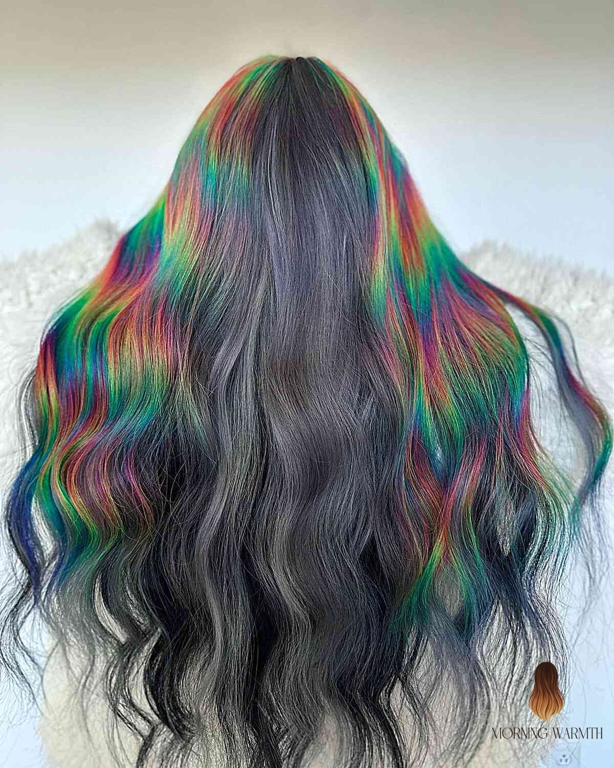 27 My Hair Color Ideas That Every Stylist Needs to See 4 Rainbow Hues on Dark Smokey Hair