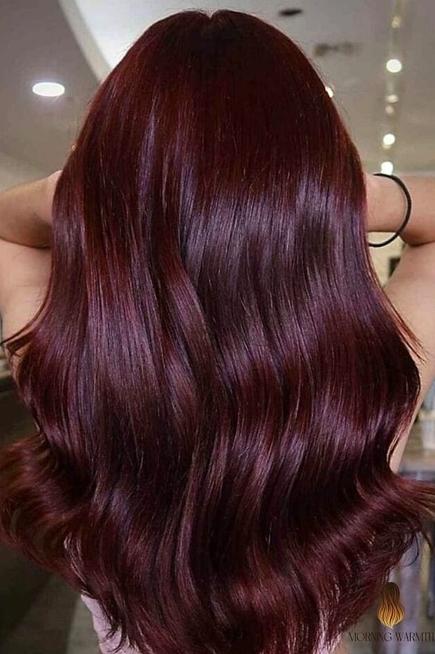 25 Cherry Cola Hair Color Ideas That Are Going Viral on Pinterest Right Now 8 Reddish Brown Wavy Lob