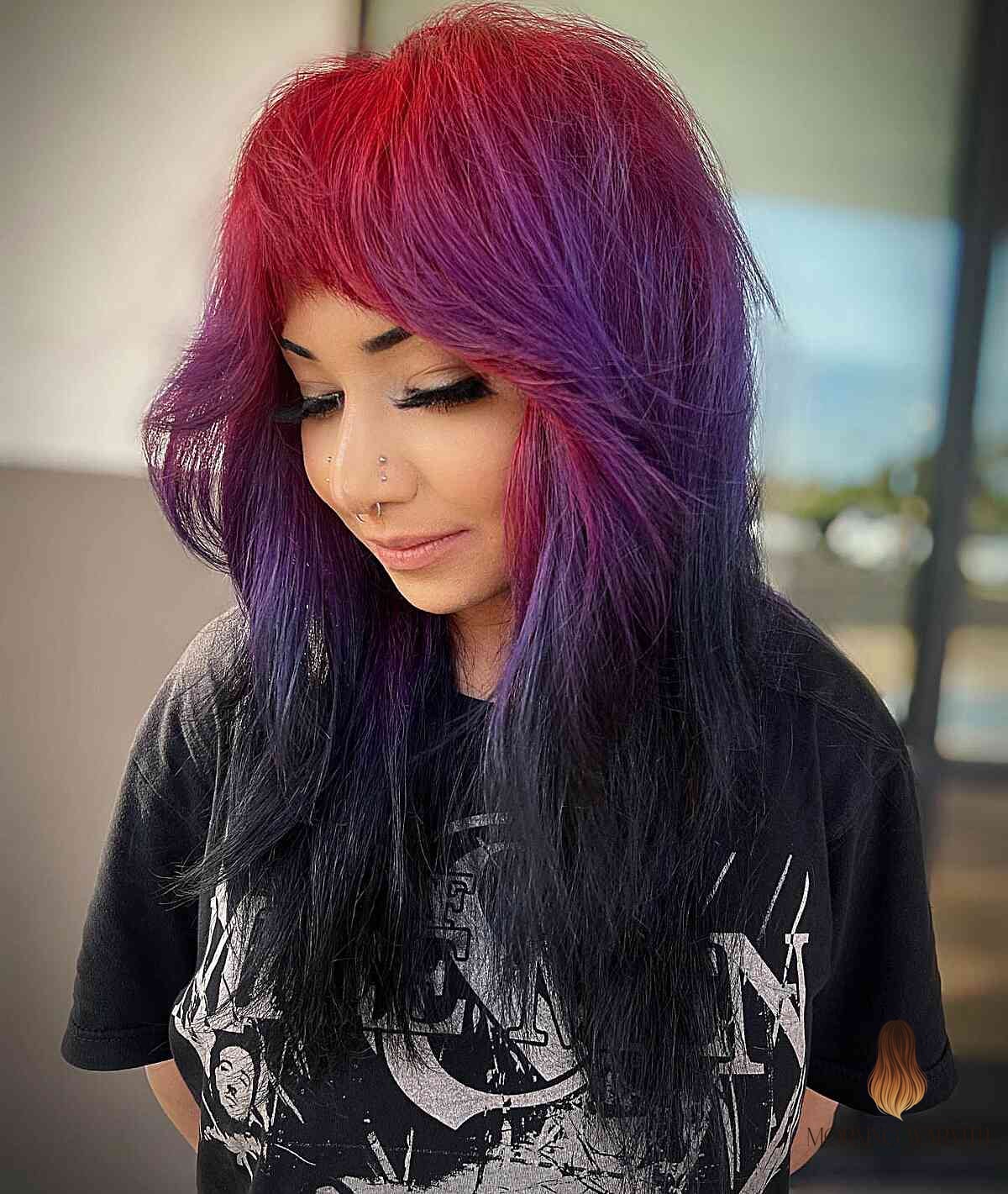 30 Ombre Hair Ideas You Need to Try Next 17 Red to Purple to Black Ombre