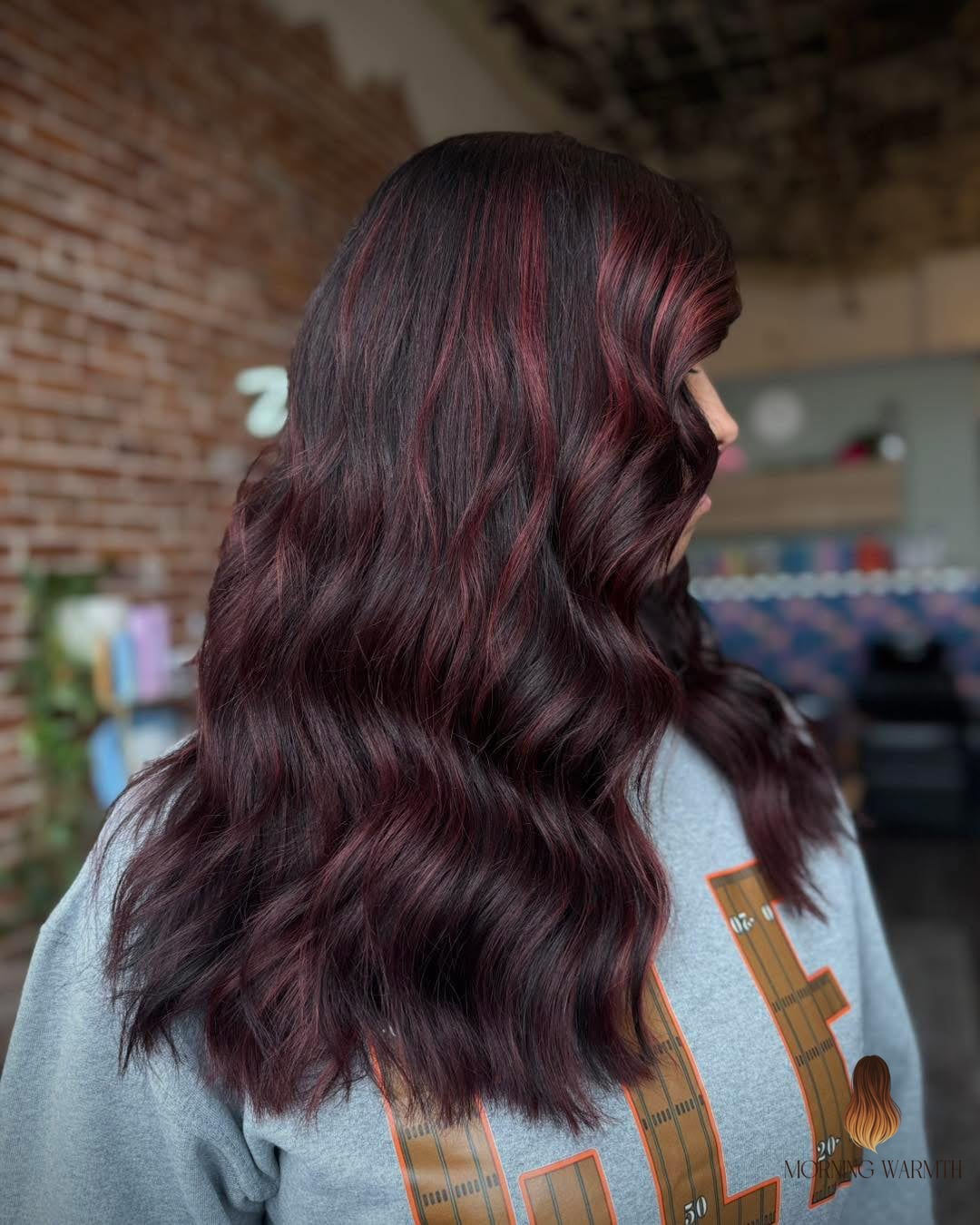 25 Winter Hair Color Ideas That Are Dreamy and So Inspiring 15 Rich Burgundy Waves with Subtle Dimension