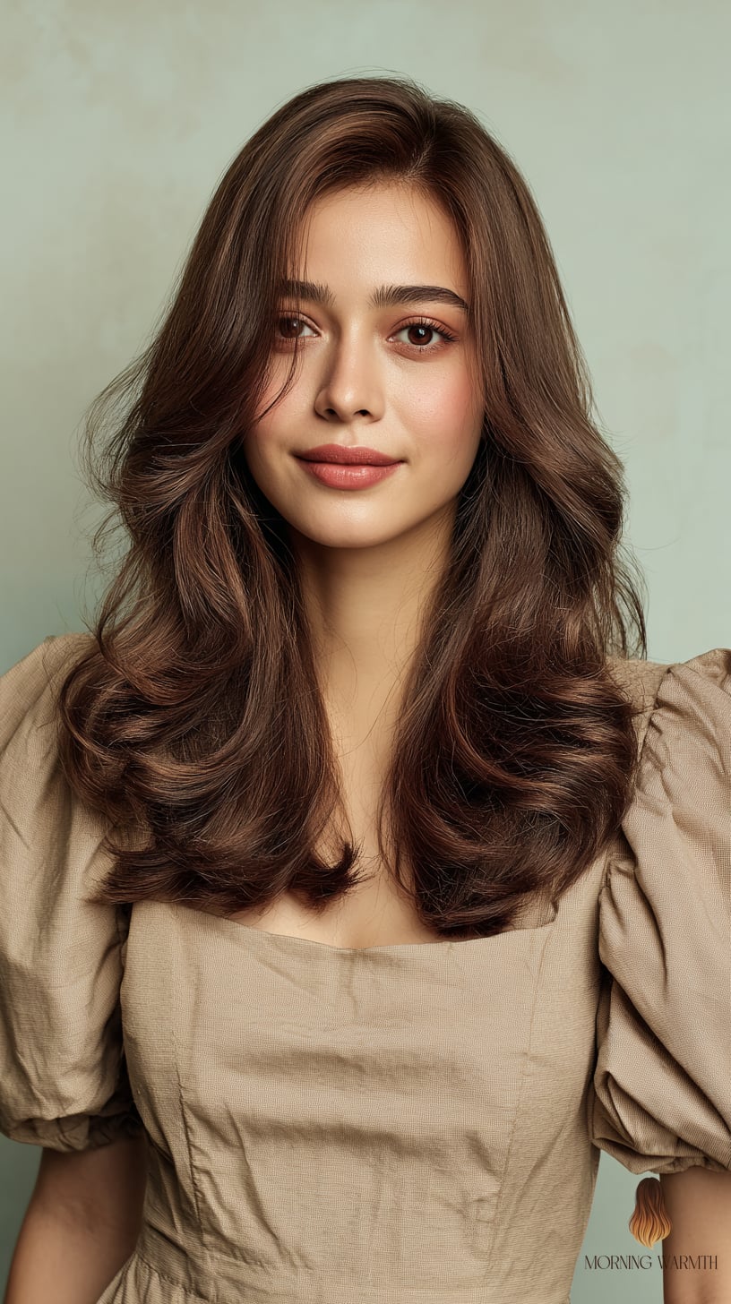 Rich Chocolate Butterfly with Flowing Soft Waves
