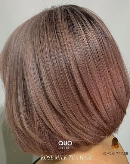 24 Milk Tea Hair Color Ideas That Are Absolutely Stunning 10 Rose Milk Tea