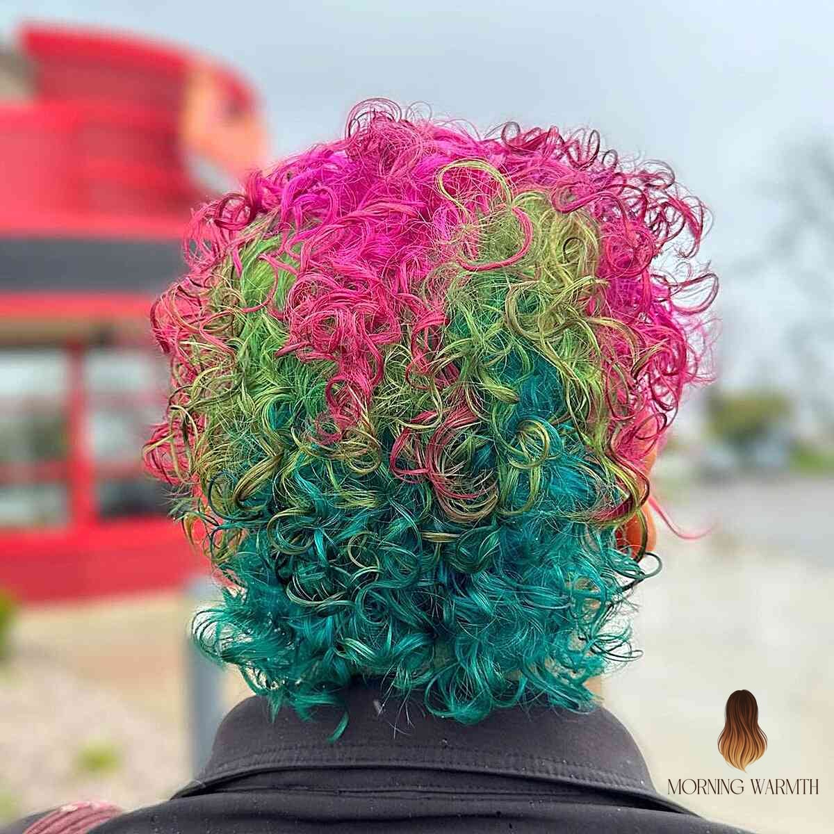 30 Summer Hair Color Ideas You Need to Try Next 6 Short Vivid Rainbow Curls