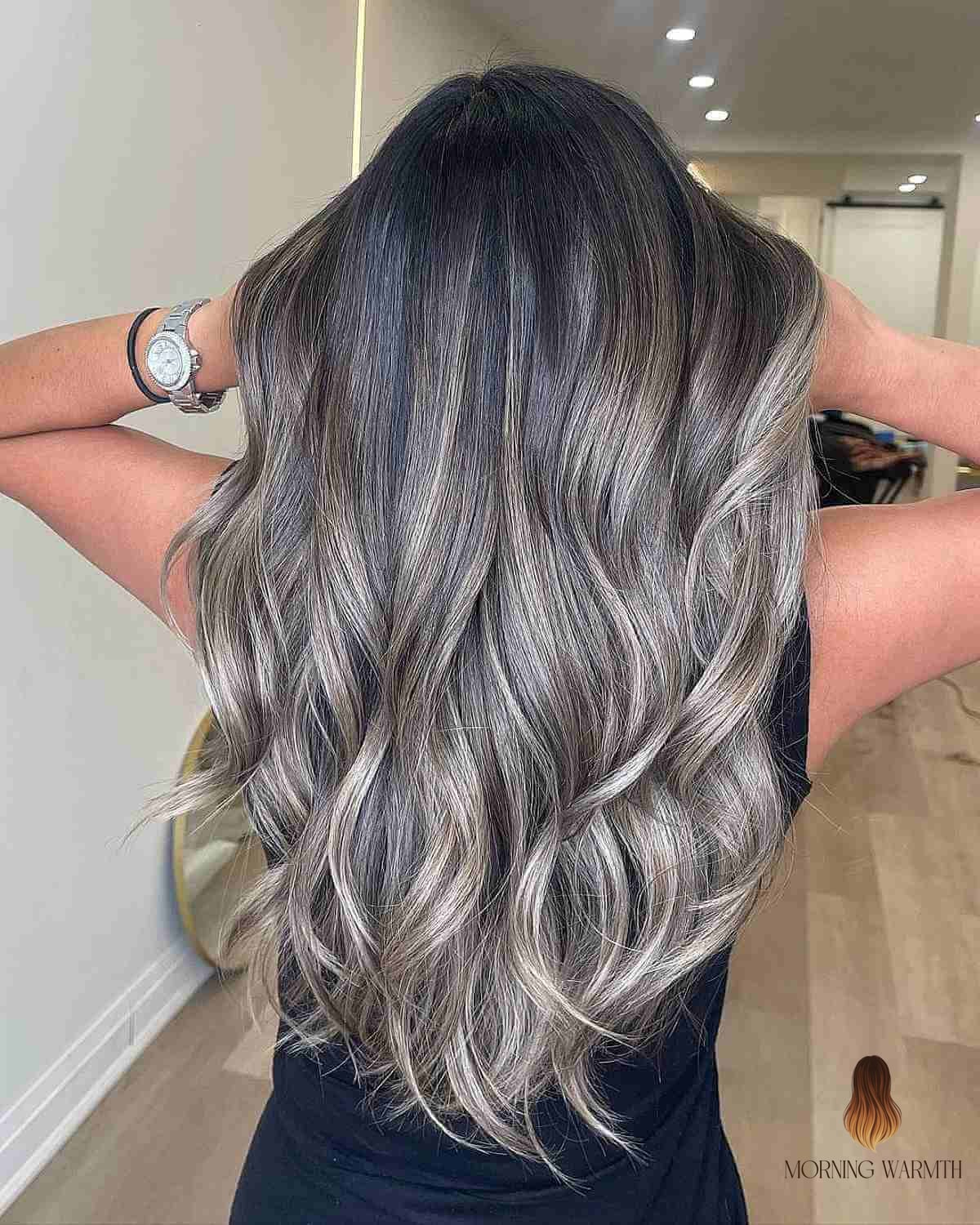30 Blonde Balayage On Dark Hair Ideas You Need to Try Next 27 Silver Gray Balayage Ombre