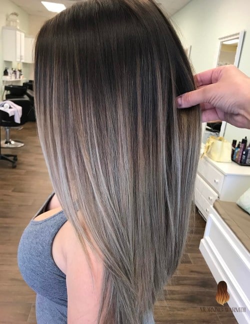 26 Balayage Capelli Castani Ideas That Are Gorgeous and So Inspiring 3 Silver Gray Balayage Ombre