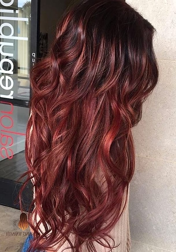21 Mechas Balayage Ideas That Are Trending Right Now 5 Sleek Auburn Long Layered Cut