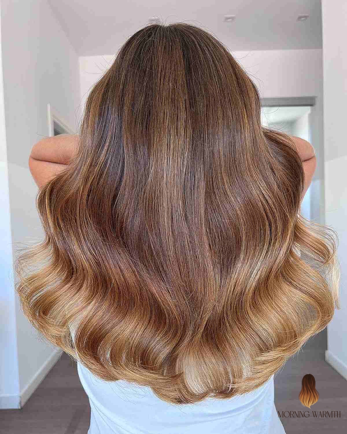 Soft Brown Balayage with Brighter Ends