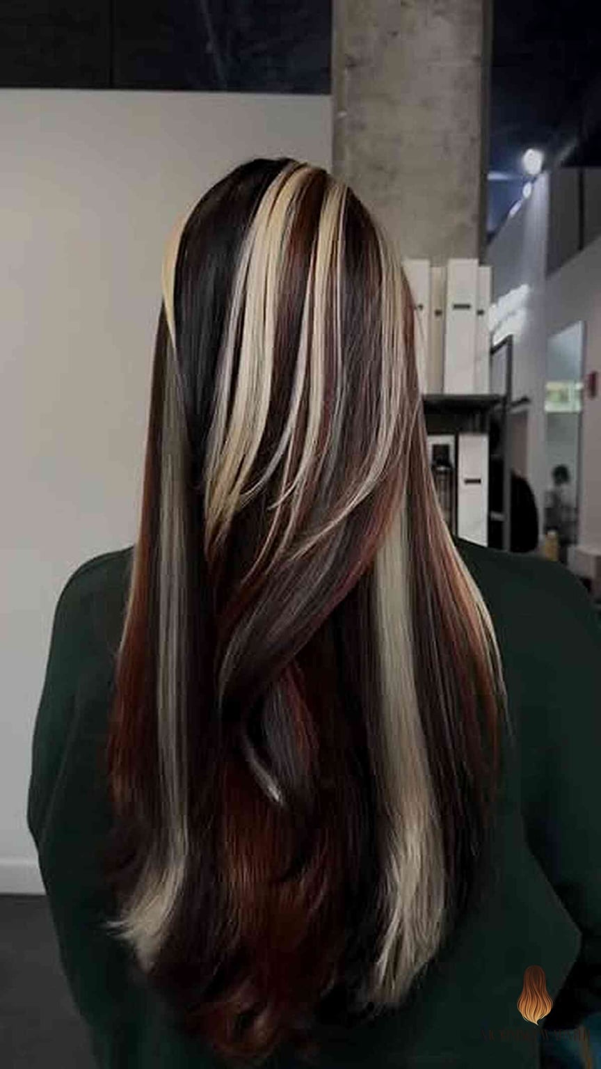 Stunning Dark Calico Hair with Bold Highlights