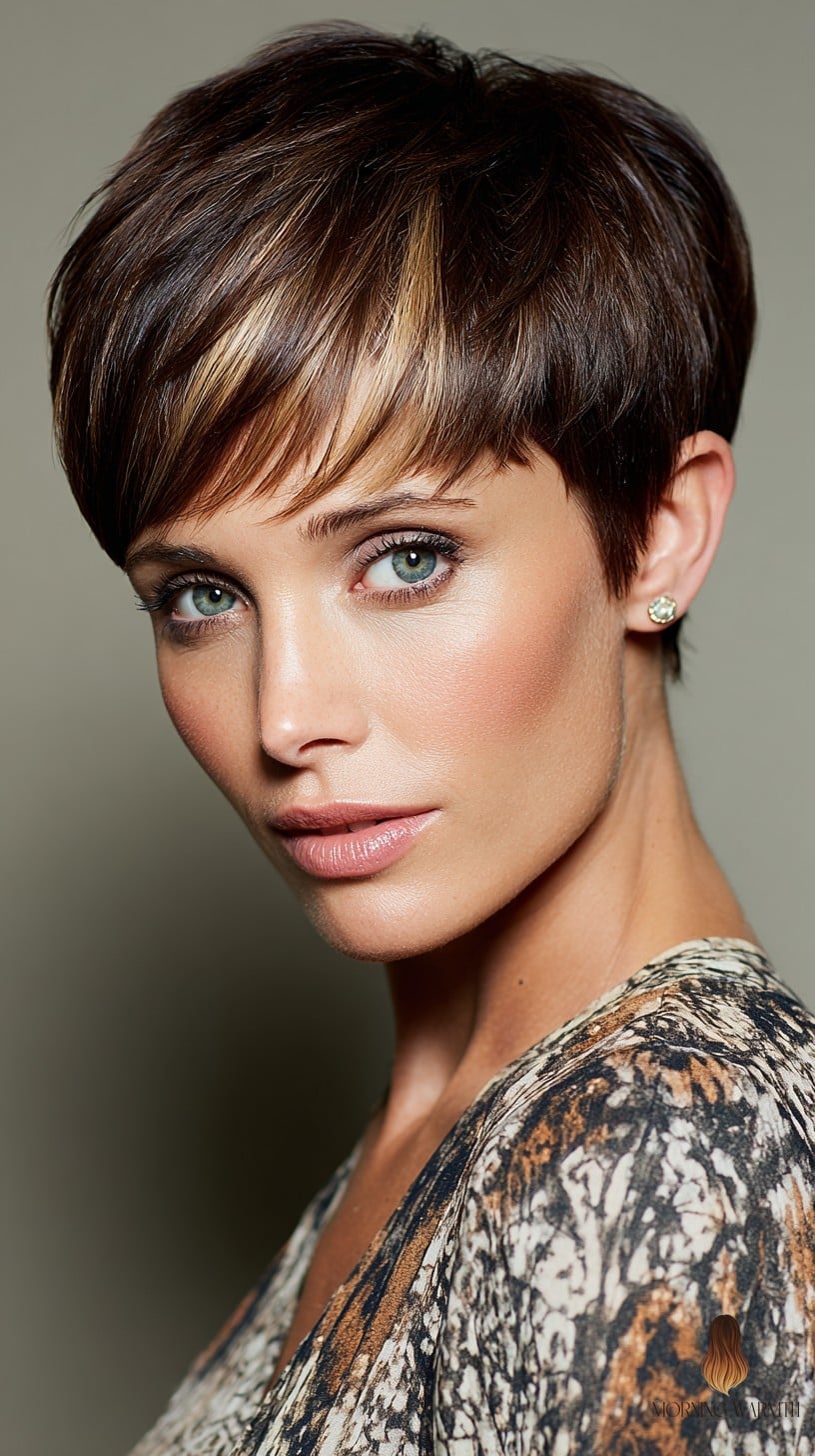Textured Tiger-Eye Pixie with Diagonal Micro-Fringe