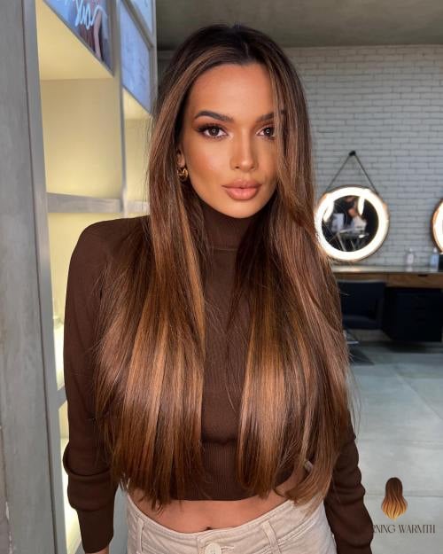 20 Caramel Balayage Ideas That Are Breathtakingly Beautiful 15 Thick Warm Caramel Stripes