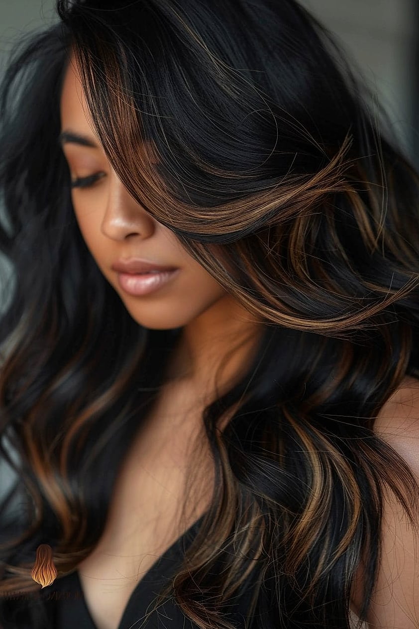 Thick Wavy Hair with Dimensional Highlights