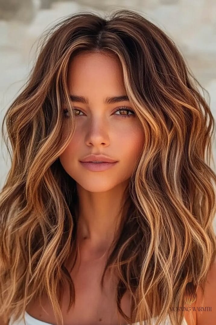 Toffee Balayage on Medium Length Hair
