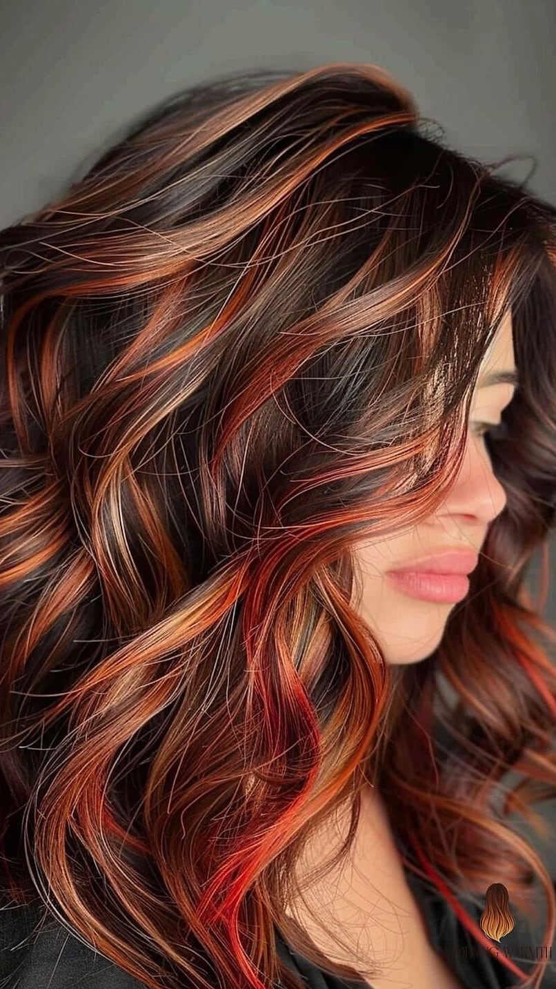 Tousled Auburn Butterfly at Shoulder Length