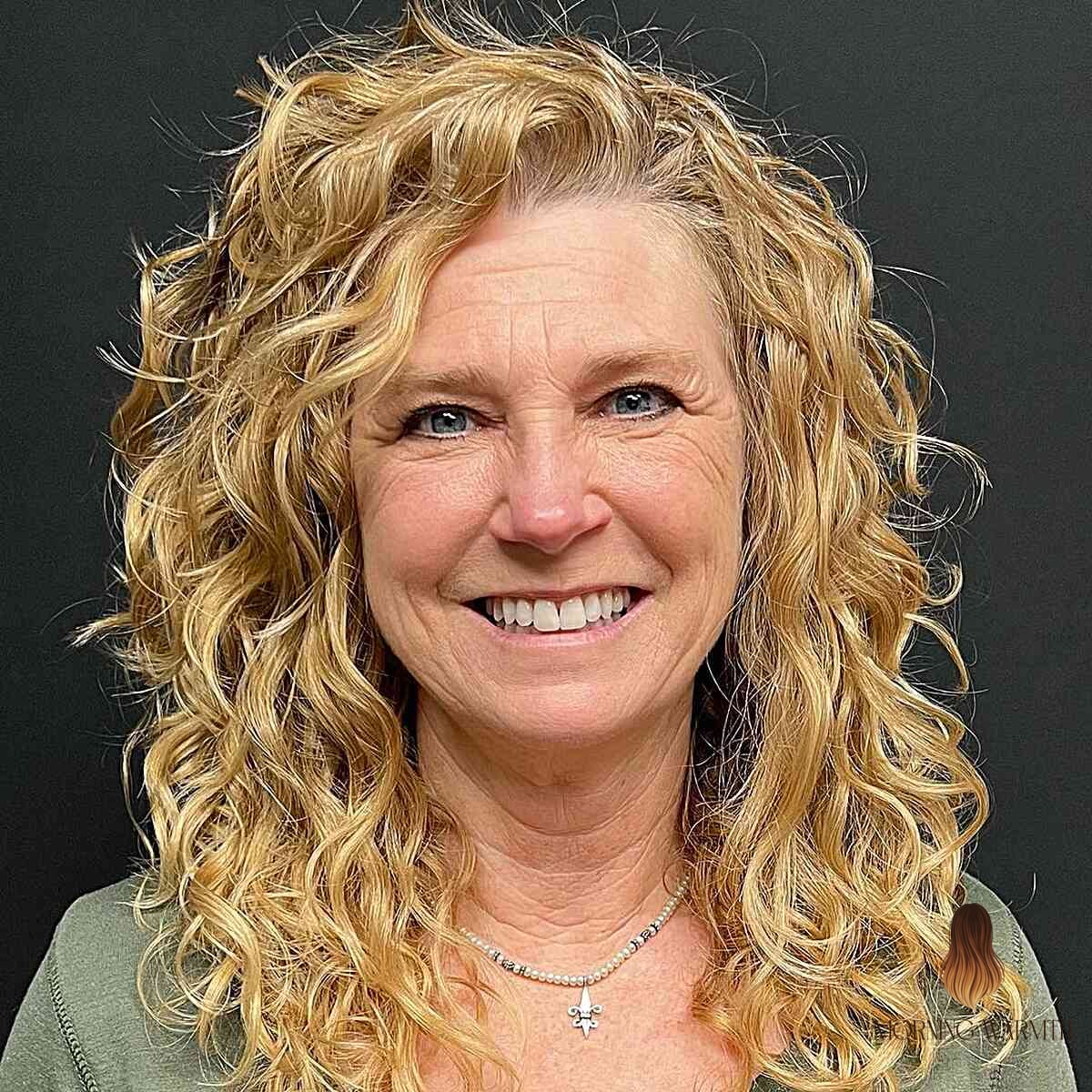 27 Curly Hair Color Ideas Ideas That Every Stylist Needs to See 4 Tousled Golden Blonde Curled Hair