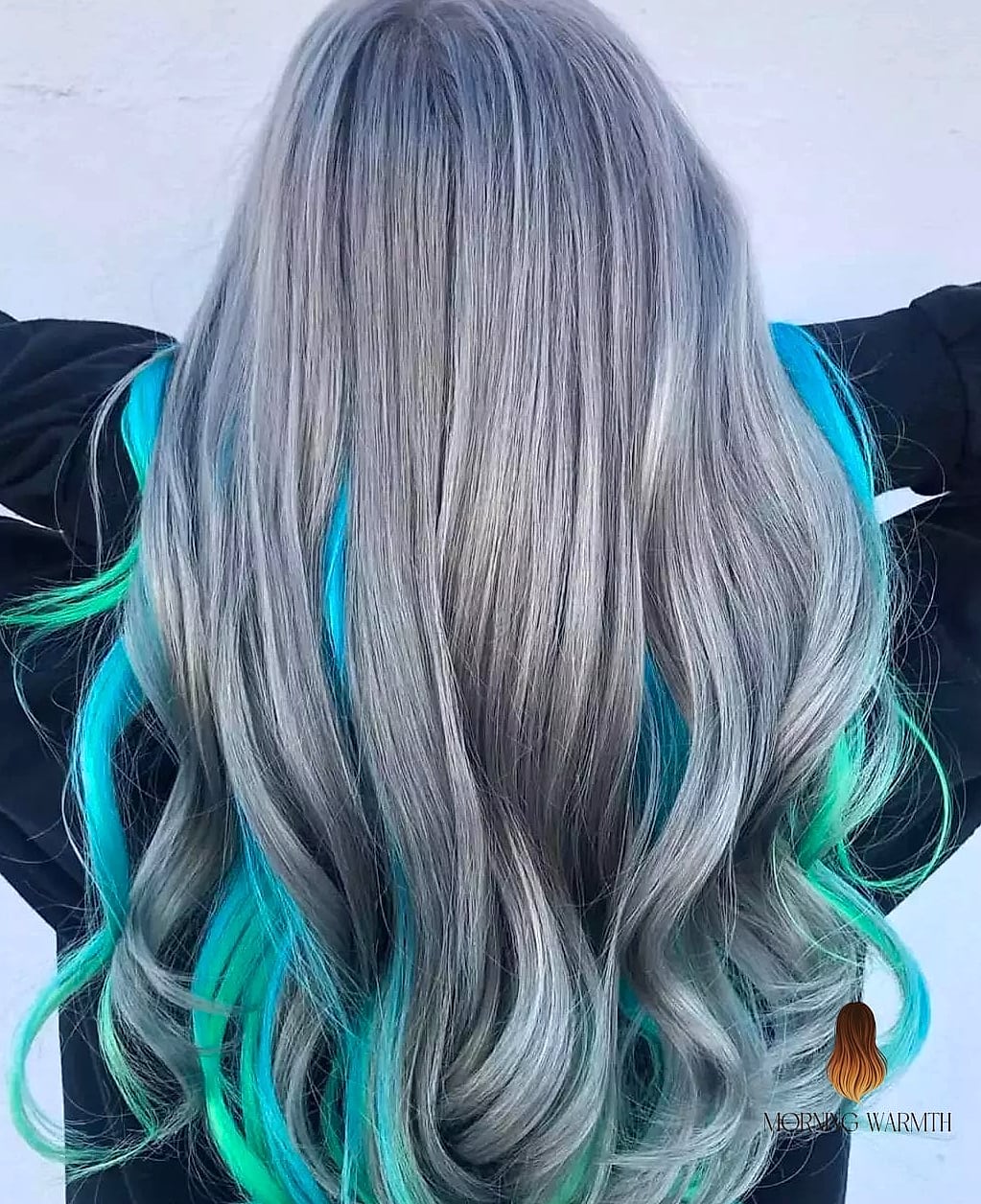 Turquoise Peekaboo Streaks