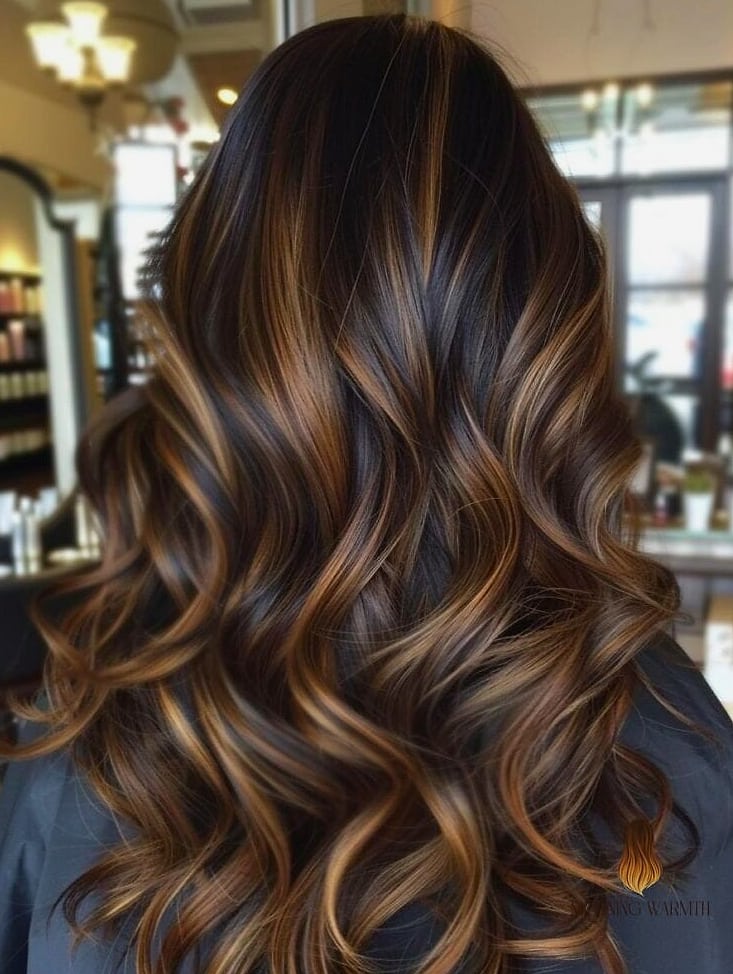 30 Dark Caramel Balayage Ideas You Need to Try Next 23 Very Dark Brown Hair with Caramel Blonde Highlights