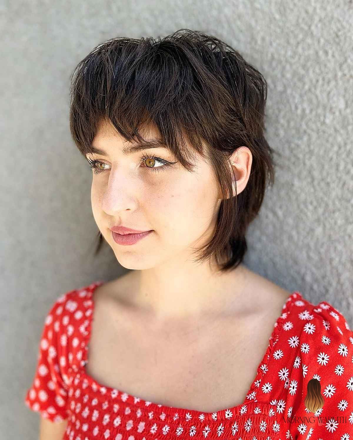 20 Mushroom Brown Hair Color Ideas That Are Breathtakingly Beautiful 6 Very Dark Chestnut Short Shag Cut