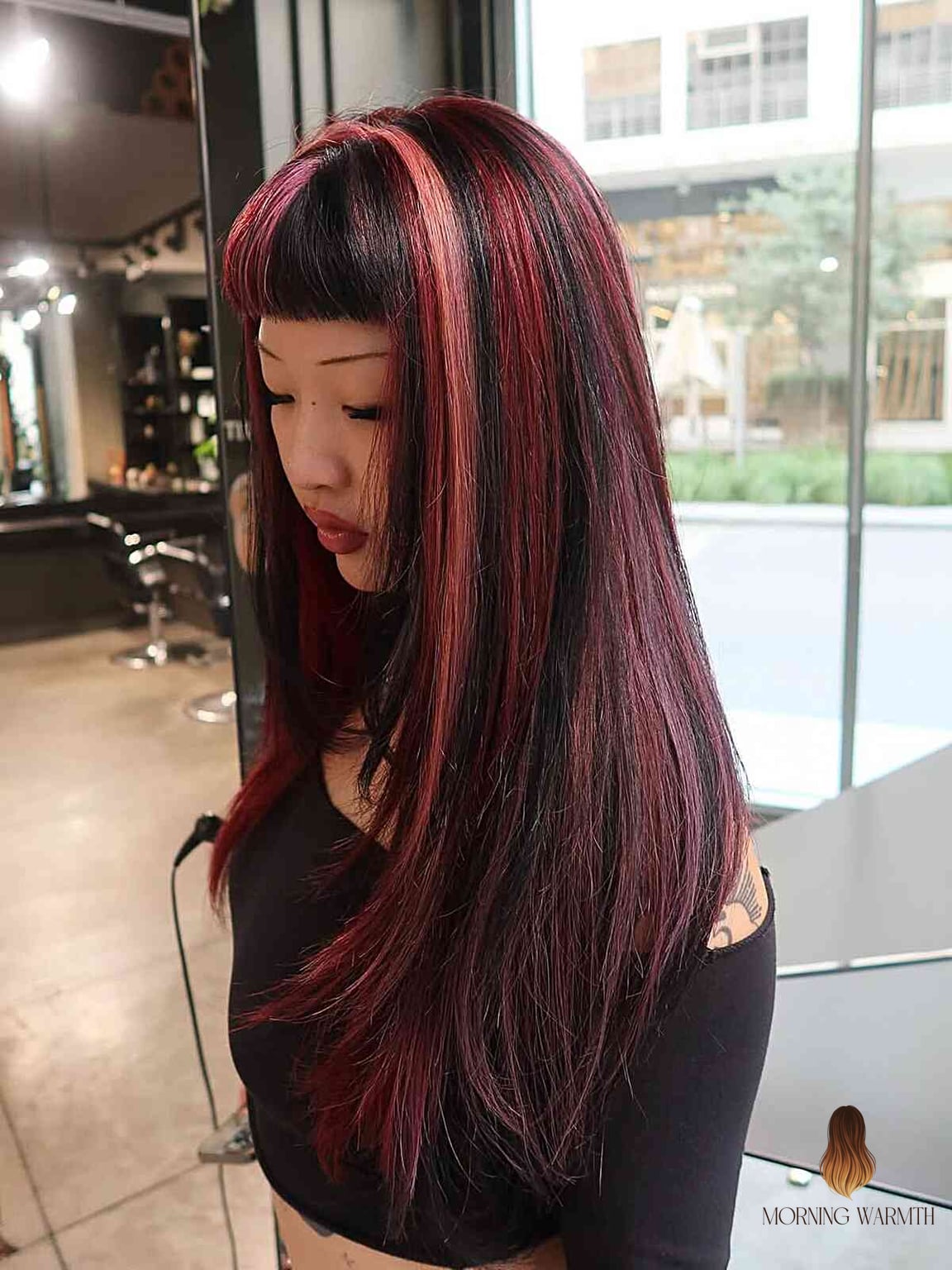 Vibrant Calico Layered Cut with Bold Highlights