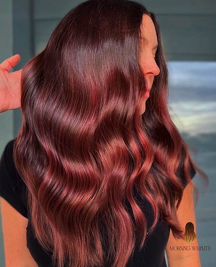 25 Cherry Cola Hair Color Ideas That Are Going Viral on Pinterest Right Now 20 Vibrant Cherry Cola Wavy Lob