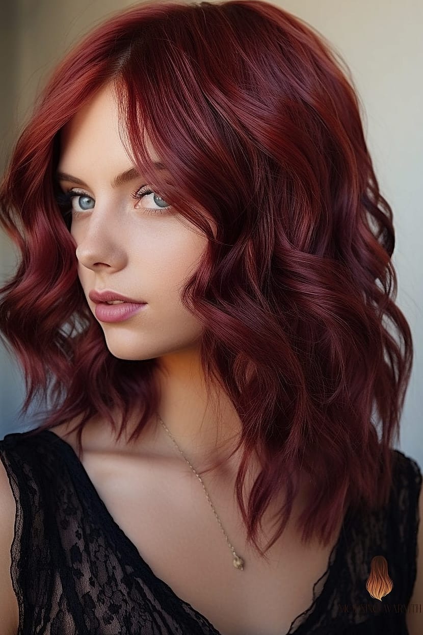 24 Auburn Hair Color Ideas That Are Absolutely Stunning 21 Vibrant Garnet Red for Short Hair
