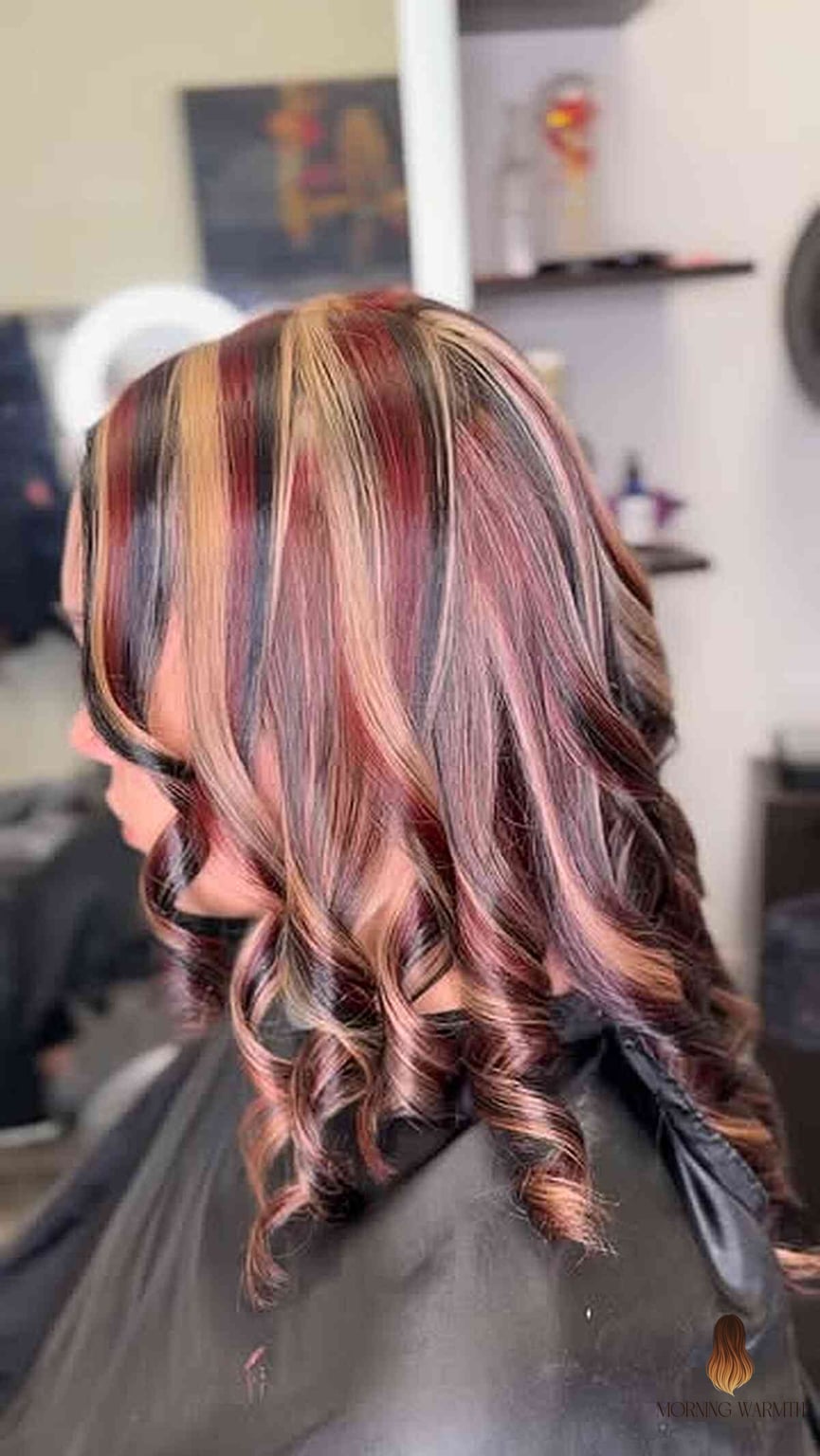 Vibrant Mid-Length Calico Waves