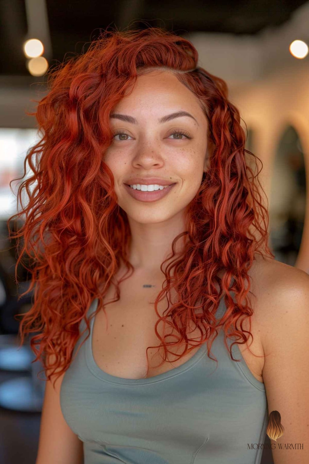 Vibrant Red Hair for Tan Skin