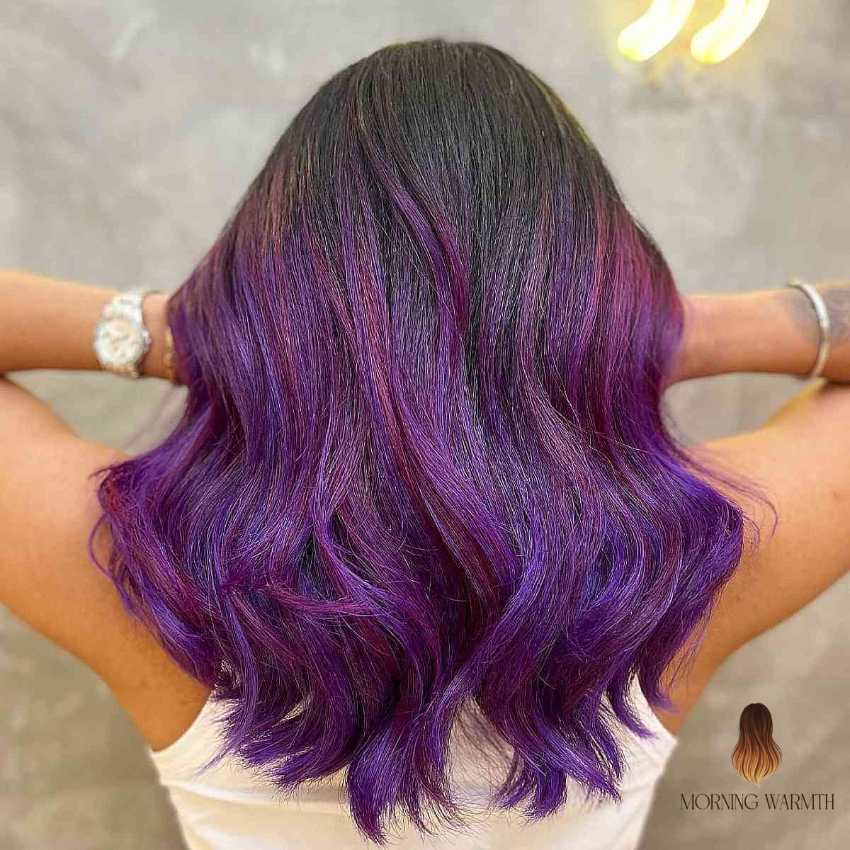 22 Balayage Rubio Ideas Worth Bookmarking Right Now 3 Vivid Black to Purple Balayage Ombre