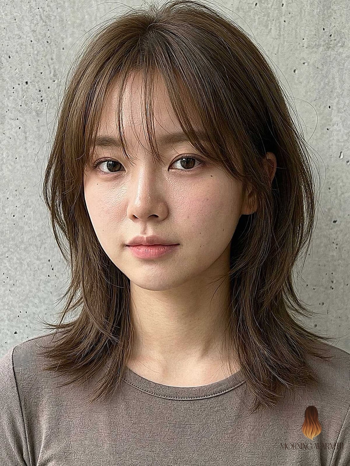 28 Balayage Blonde Looks You'll Want to Screenshot Immediately 14 Warm Ash Brown Shag with See-Through Fringe