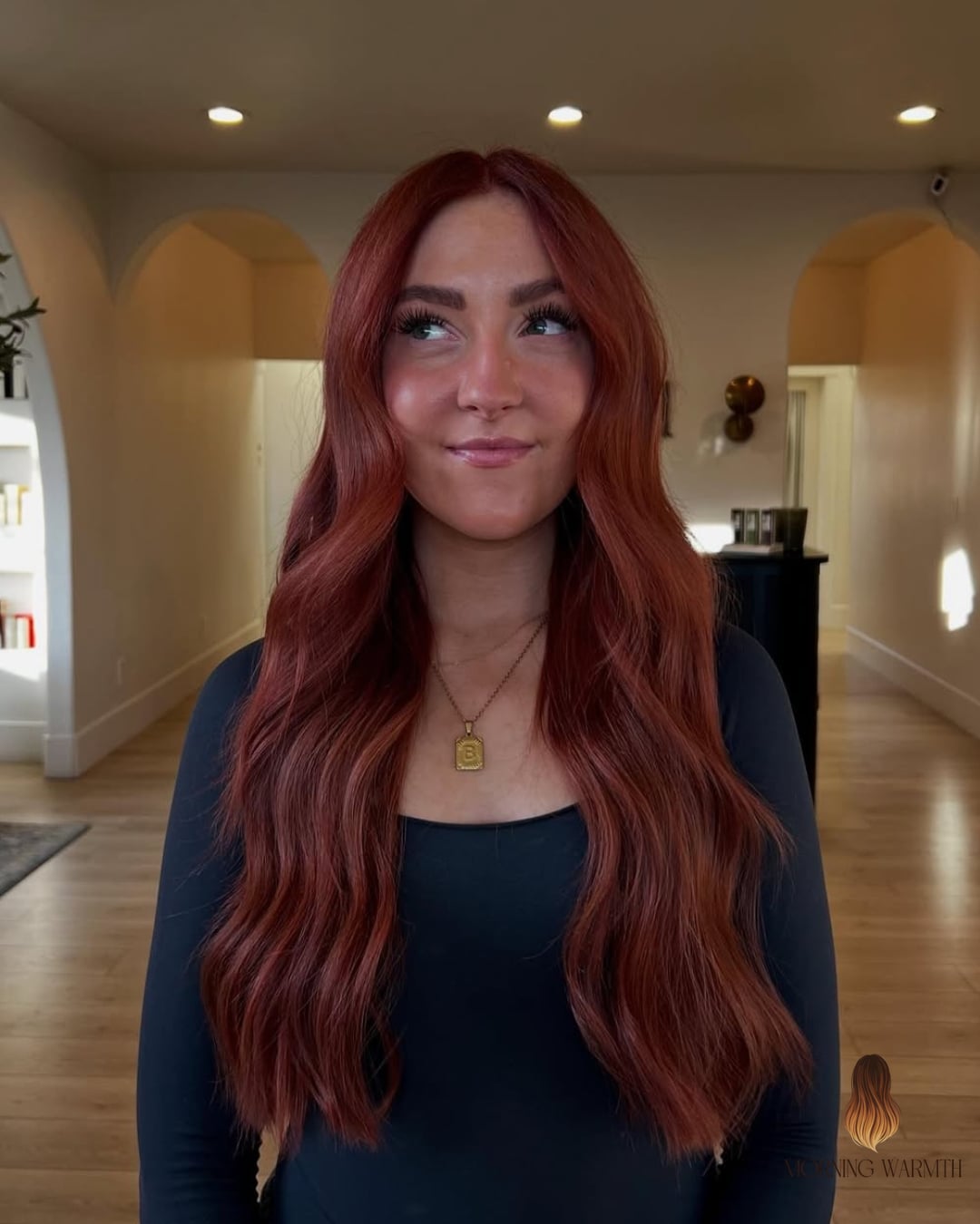 25 Winter Hair Color Ideas That Are Dreamy and So Inspiring 13 Warm Auburn Waves with Subtle Layers