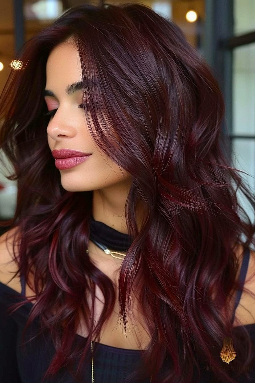 28 Black Cherry Hair Color Looks You'll Want to Screenshot Immediately 15 Warm Hazelnut