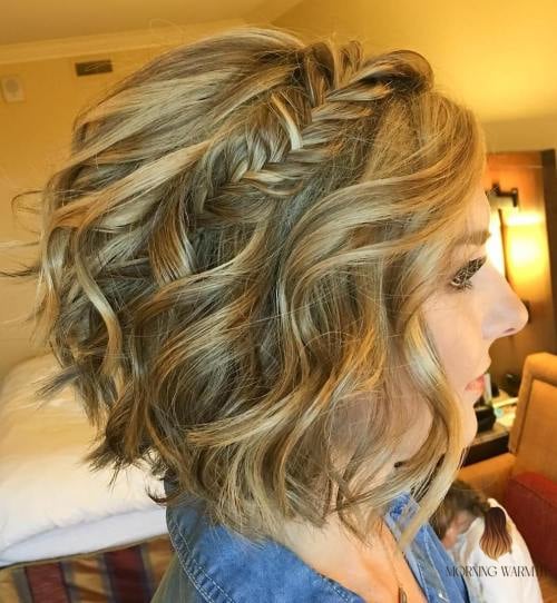 Wavy Bob with Fishtail Braid