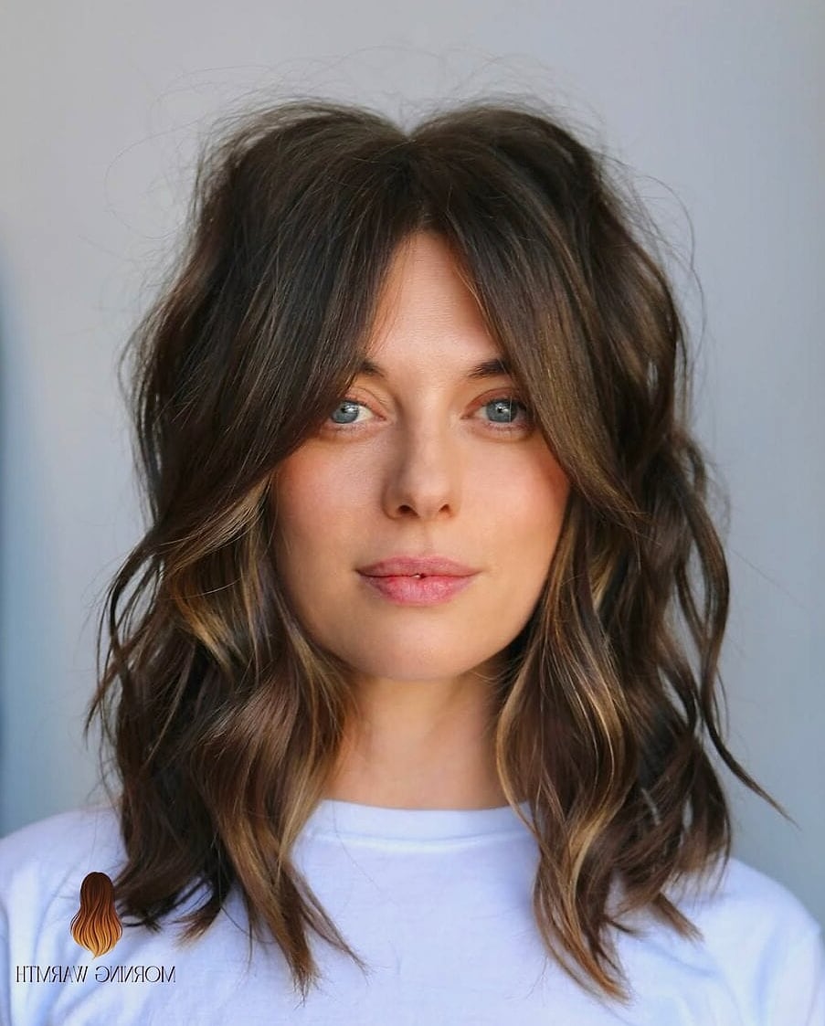 23 Hair Colour Ideas Inspo Ideas Worth Pinning Immediately 3 Wavy Lob with Bangs