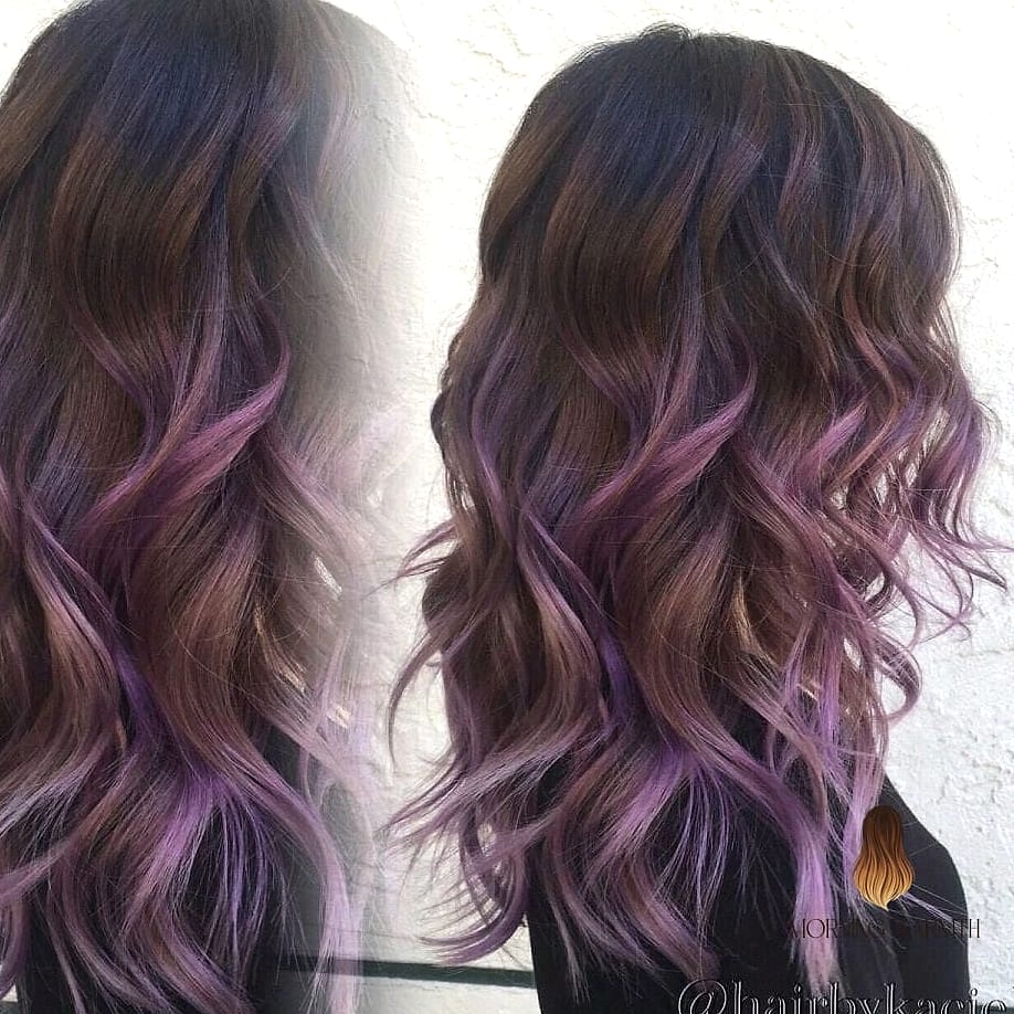 White and Purple Half Updo