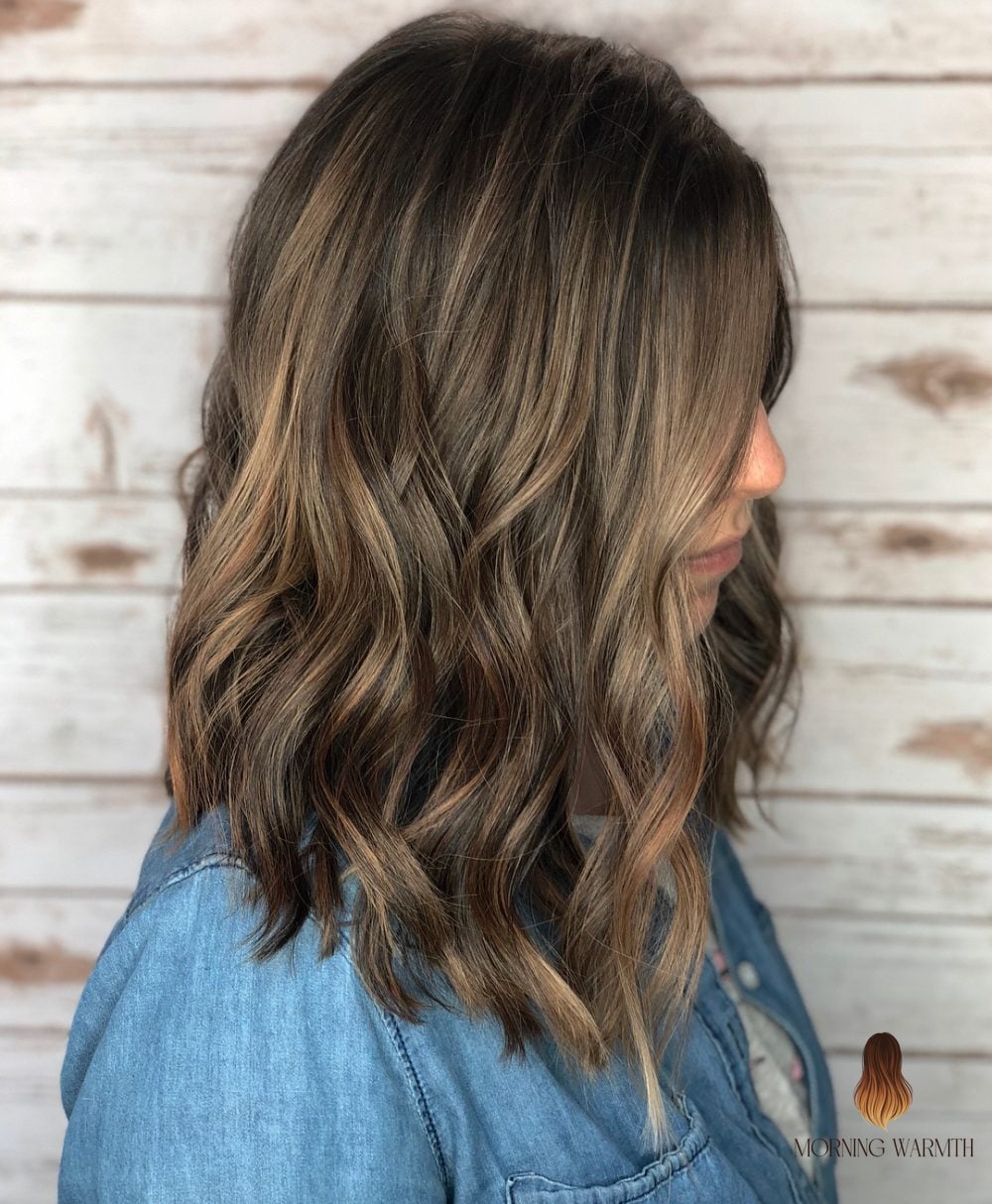 Yummy Chocolate Brown Lob with Highlights